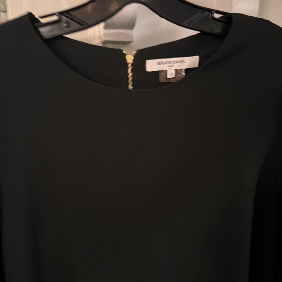 GERARD DAREL Army Green 3/4 Ruffle Sleeve Blouse Back Zip size 40 ( Medium) - Picture 3 of 12